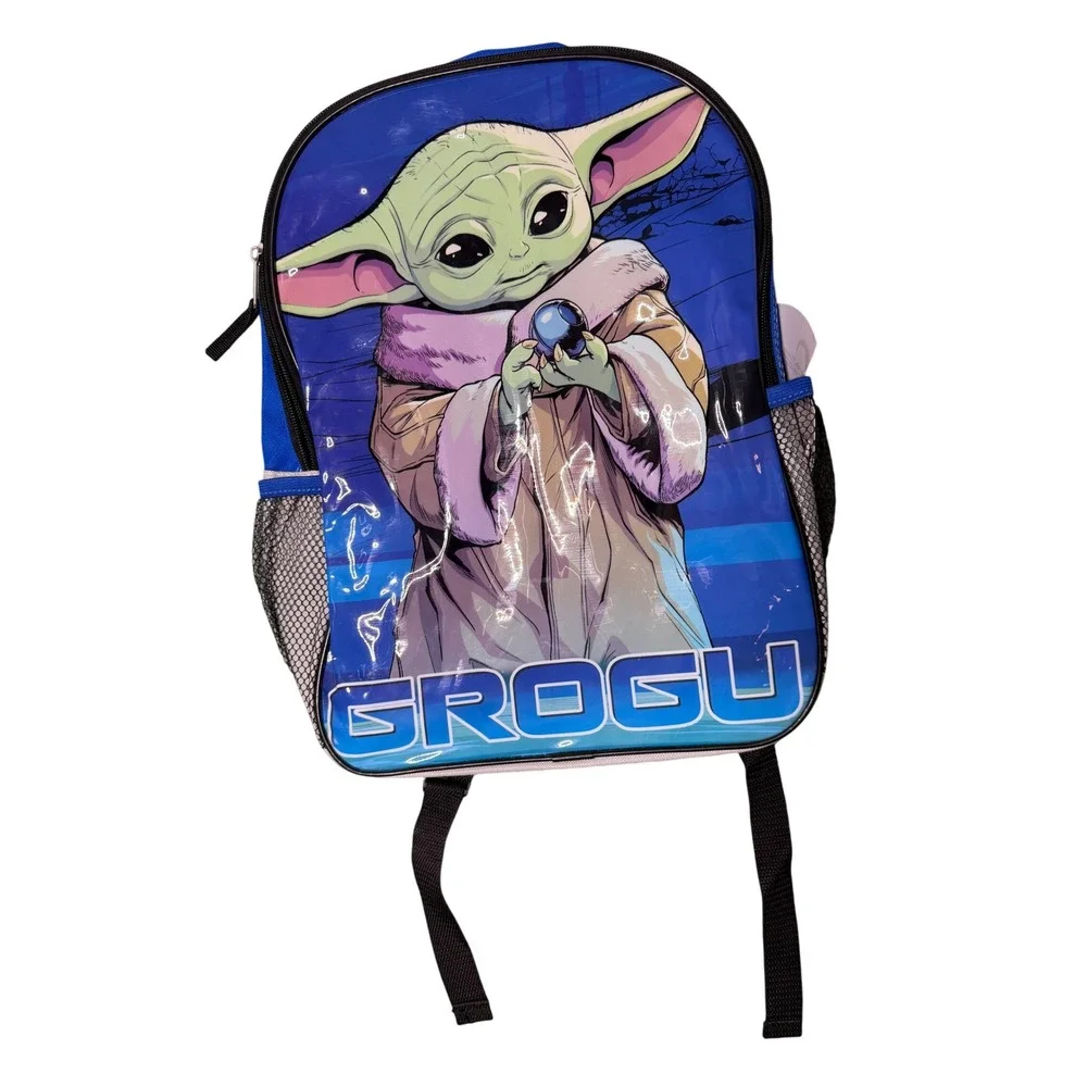 Star Wars Grogu The Child Blue Backpack Baby Yoda Mandalorian School Bag